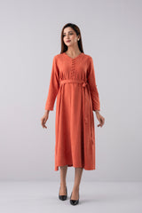Regular Fit Corduroy Long Dress