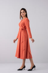 Regular Fit Corduroy Long Dress