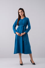 Regular Fit Corduroy Long Dress