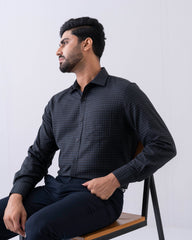 Regular Fit Herringbone Textured Check Templeton Formal Shirt