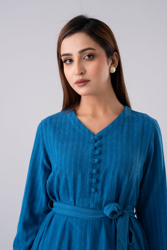 Regular Fit Corduroy Long Dress