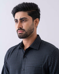 Regular Fit Herringbone Textured Check Templeton Formal Shirt