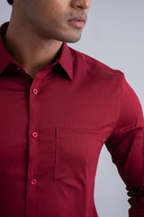 Slim Fit Sateen Weave Formal Shirt