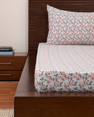 King-Size Bed Sheet - Floral Cascade