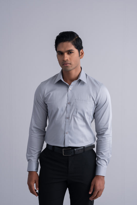 Slim Fit Sateen Weave Formal Shirt