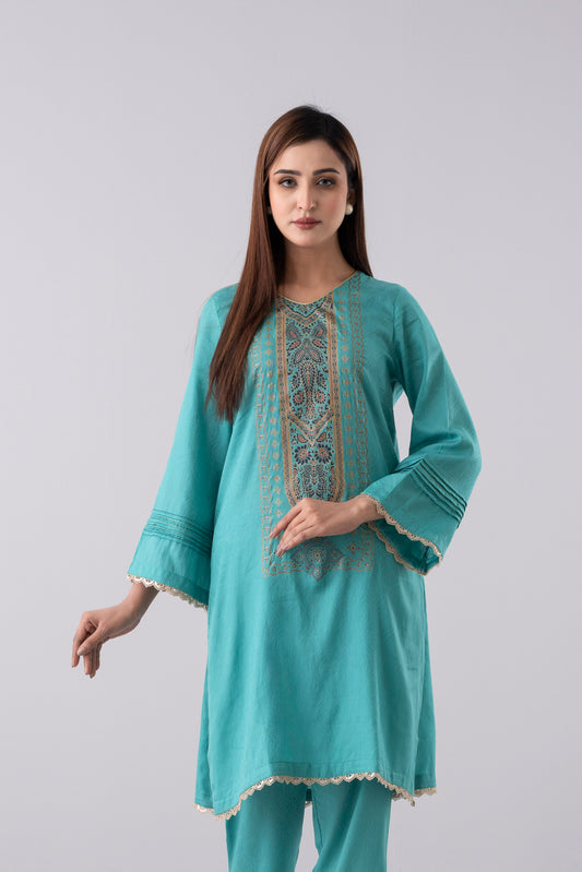 Smart Fit Two-Piece Jacquard Ethnic Set