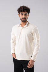 Regular Fit Mini Waffle Full Sleeve Polo Shirt