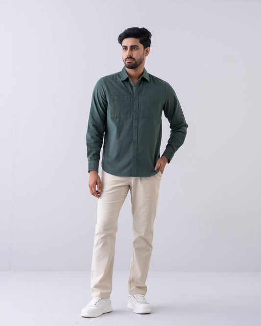 Regular Fit Solid Casual Shirt