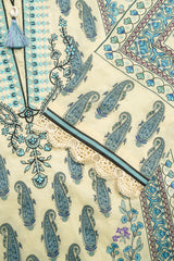Relaxed Fit Printed Three-Piece Princess Lawn with Chiffon Dupatta