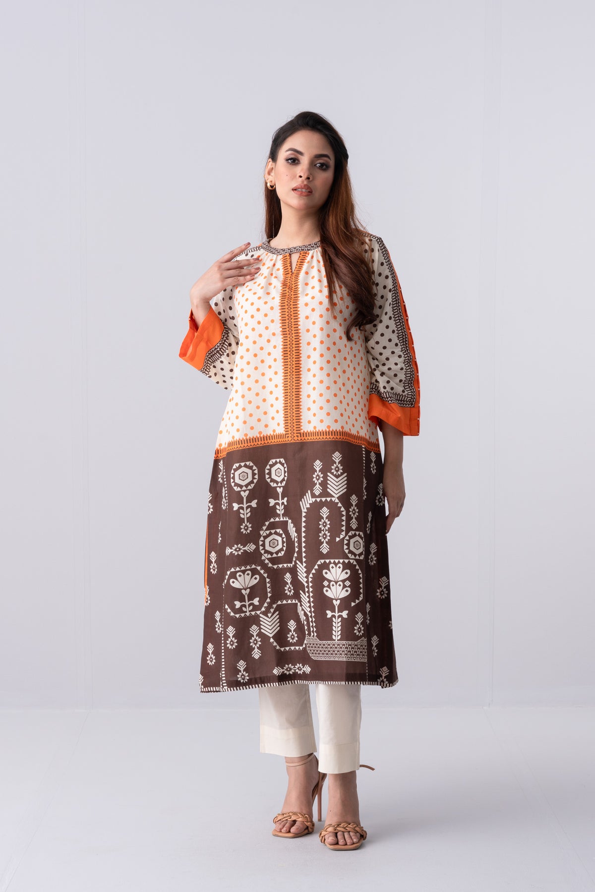 Relaxed Fit Cotton Printed Lawn Kurta