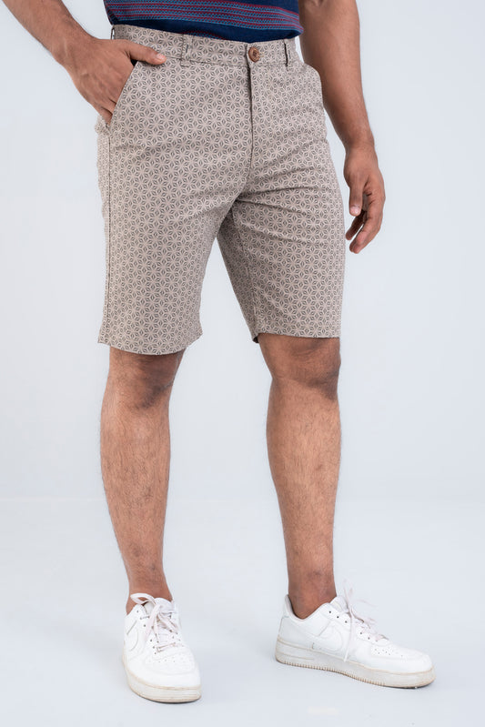 Regular Fit Geometric Printed Shorts