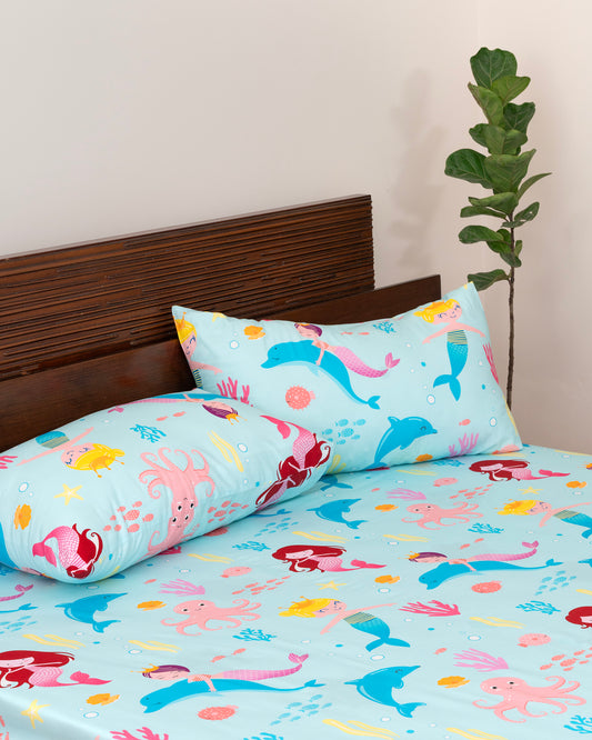 Kids Bed Sheet - King Size - Baby Blue