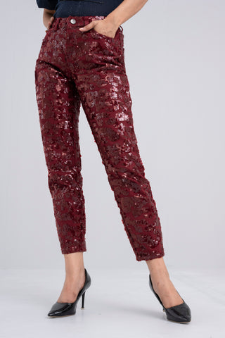 Sequin Twill Pants - Bling