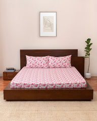 Queen-Size Bed Sheet - Rose Pink