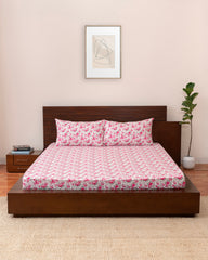 King-Size Bed Sheet - Rose Pink