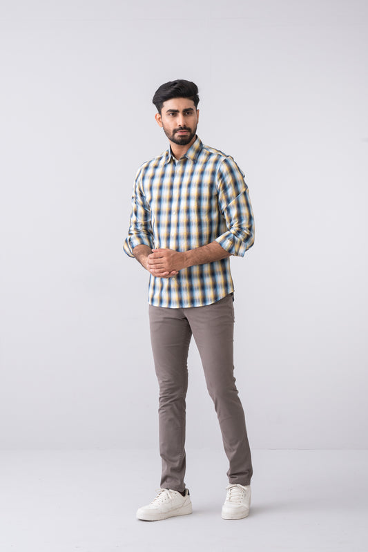 Regular Fit Checkered Casual Shirt
