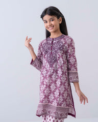Princess Embroidered Three-Piece Lawn with Chiffon Dupatta (2-4 Years)