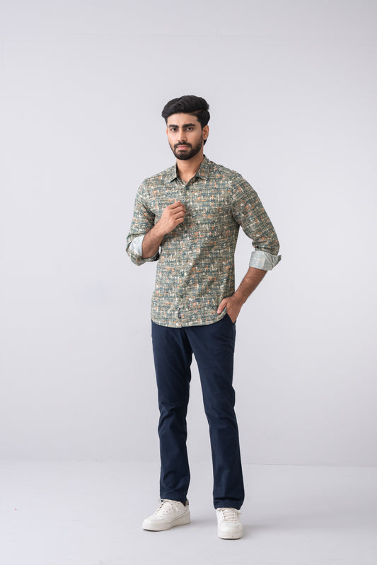 Slim Fit Printed Casual Shirt