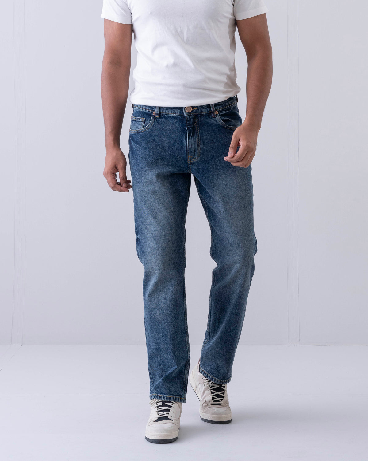 Straight Fit Blue Jeans