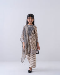 Princess Embroidered Three-Piece Lawn with Chiffon Dupatta (2-4 Years)