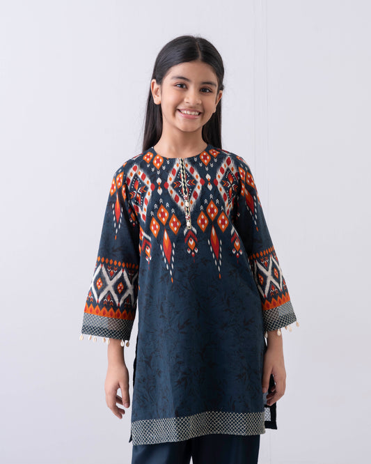 Princess Printed Three-Piece Lawn with Chiffon Dupatta (2-4 Years)