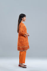 Relaxed Fit Printed Three-Piece Princess Lawn with Chiffon Dupatta (10-14 Years)