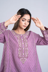 Ready-to-Wear Embroidered Three-Piece Formal Ethnic Set with Silk Dupatta