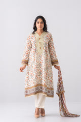 Smart Fit Digital Printed Three-Piece Lawn with Chiffon Dupatta