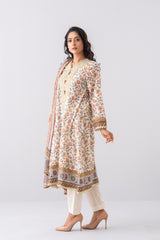 Smart Fit Digital Printed Three-Piece Lawn with Chiffon Dupatta
