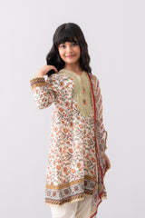 Relaxed Fit Printed Three-Piece Princess Lawn with Chiffon Dupatta (2-4 Years)