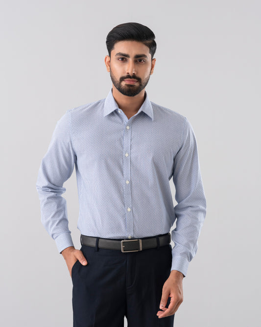 Slim Fit Dobby Textured Formal Shirt