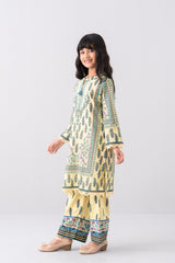 Relaxed Fit Printed Three-Piece Princess Lawn with Chiffon Dupatta (6-8 Years)