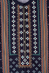 Relaxed Fit Khaddar Three-Piece Lawn with Chiffon Dupatta