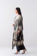 Smart Fit Embroidered Three-Piece Lawn with Silk Dupatta