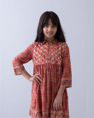 Girls' Printed Viscose Ethnic Top (2-4 Years)