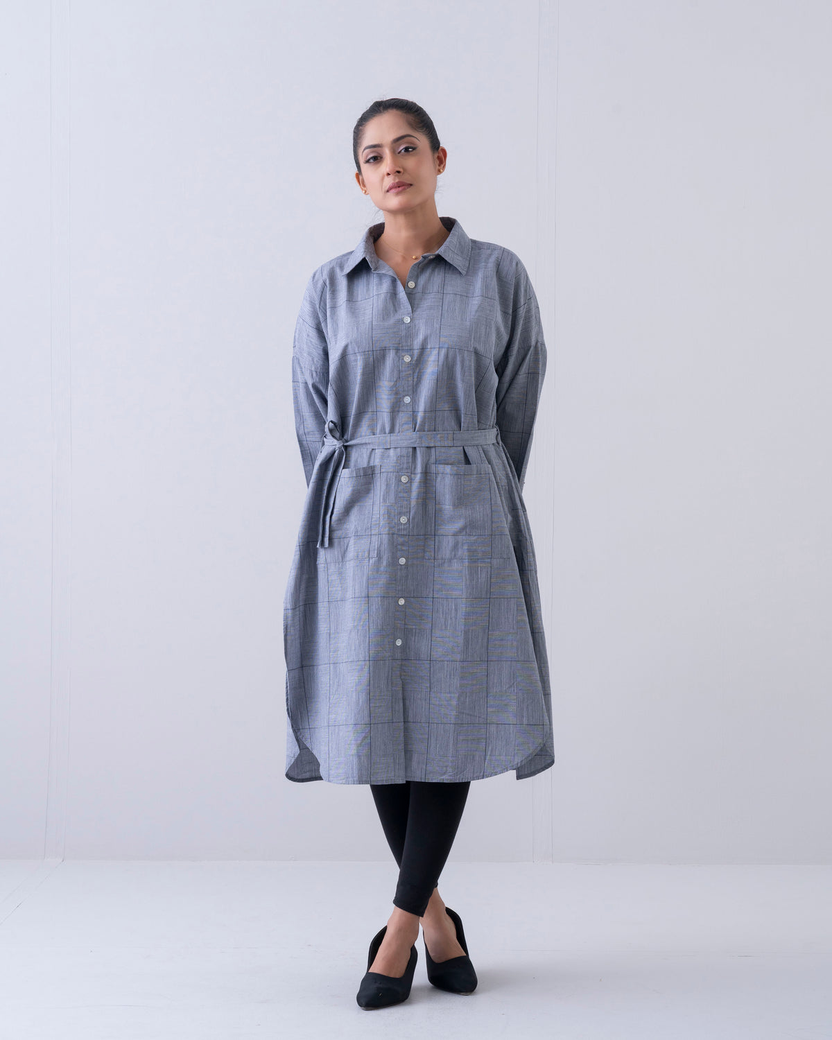 Shirt Collar Long Dress