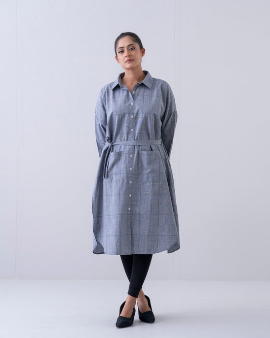 Shirt Collar Long Dress