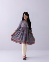 Girls' Printed Viscose Ethnic Top (2-4 Years)