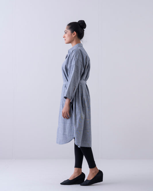 Shirt Collar Long Dress
