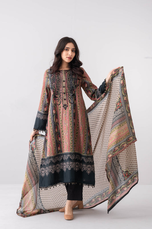 Smart Fit Embroidered Three-Piece Lawn