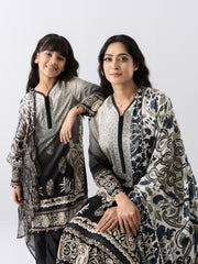 Smart Fit Printed Three-Piece Princess Lawn with Chiffon Dupatta (10-14 Years)