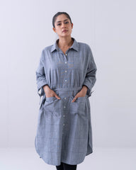 Shirt Collar Long Dress