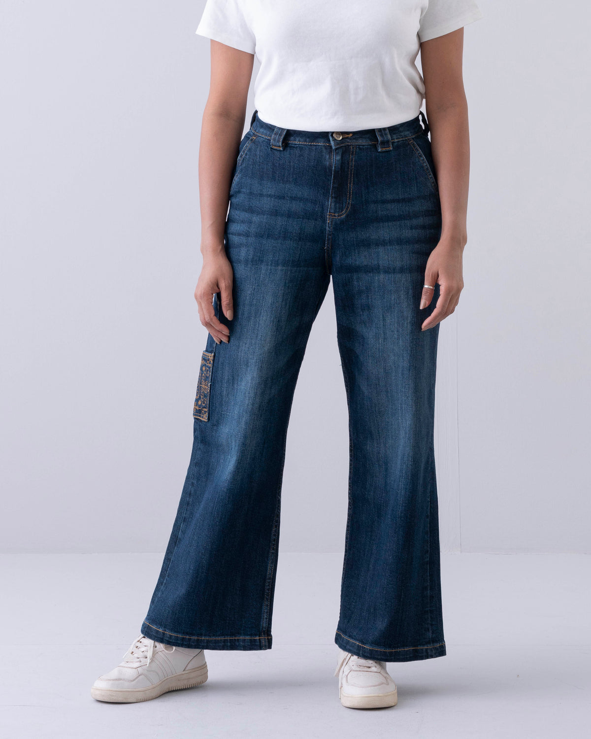 Wide-Leg High-Waist Denim