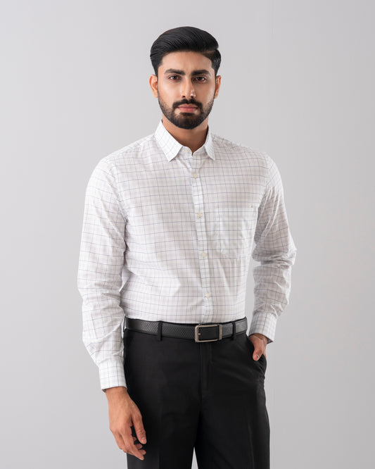 Regular Fit Subtle Check Formal Shirt