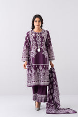 Smart Fit Printed Three-Piece Lawn with Cotton Dupatta