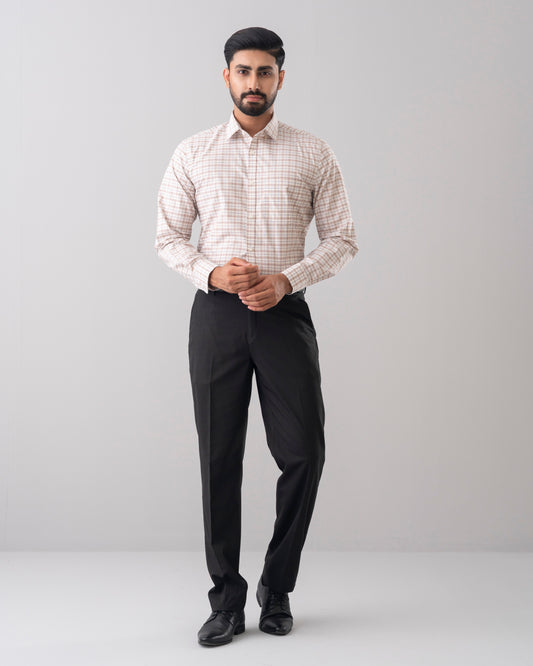 Regular Fit Micro Yarn-Dyed Check Formal Shirt