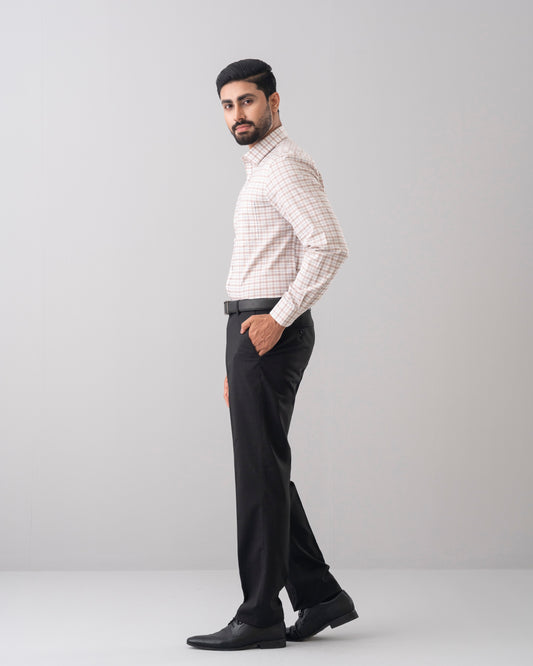 Regular Fit Micro Yarn-Dyed Check Formal Shirt