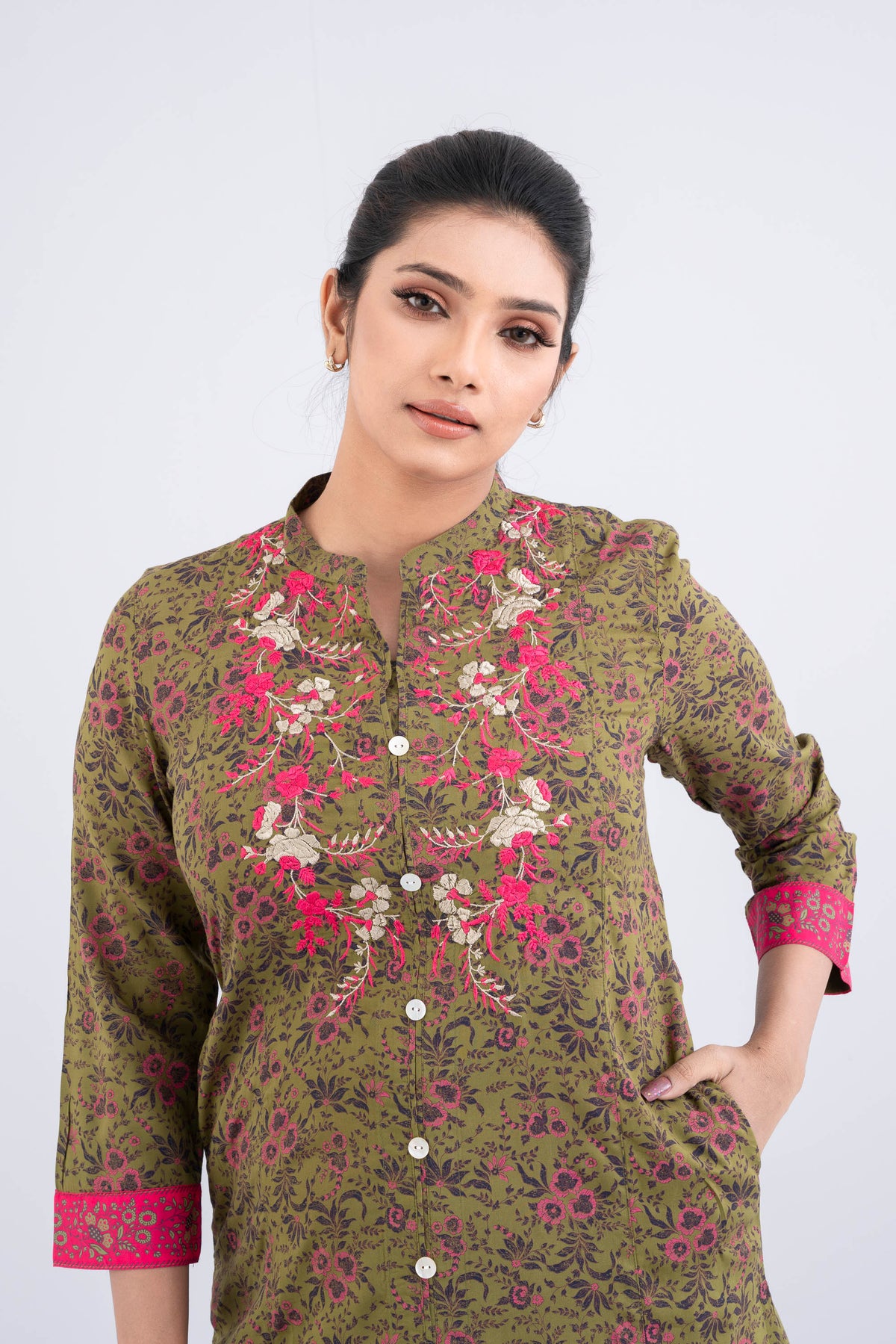 Long-Length Viscose Ethnic Kurta - One Piece