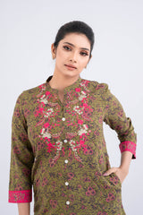 Long-Length Viscose Ethnic Kurta - One Piece