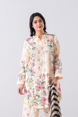 Relaxed Fit Printed Three-Piece Lawn with Chiffon Dupatta
